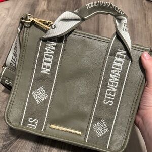 Steve Madden Olive Logo Strap Top-Handle Crossbody